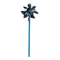 Pinwheel w/ Logo, Silver Blue Mylar 4" dia